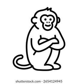 monkey icon symbolizing playfulness intelligence 260nw 2654124945