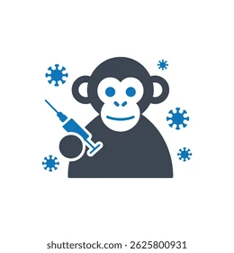 monkey vaccination health icon isolated 260nw 2625800931